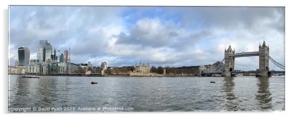 River Thames Panorama     Acrylic by David Pyatt