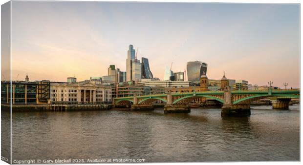 City of London at golden hour Canvas Print by Gary Blackall