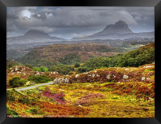 Suliven And Canisp Mountains Assynt North West Highlands Scotland Framed Print by OBT imaging