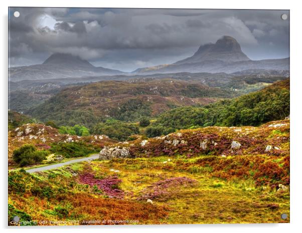 Suliven And Canisp Mountains Assynt North West Highlands Scotland Acrylic by OBT imaging