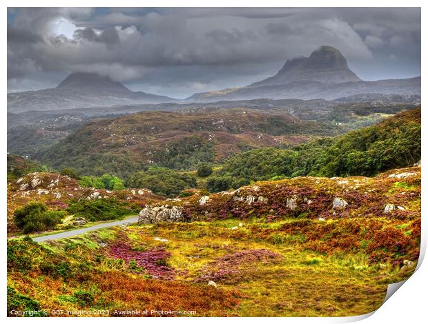 Suliven And Canisp Mountains Assynt North West Highlands Scotland Print by OBT imaging