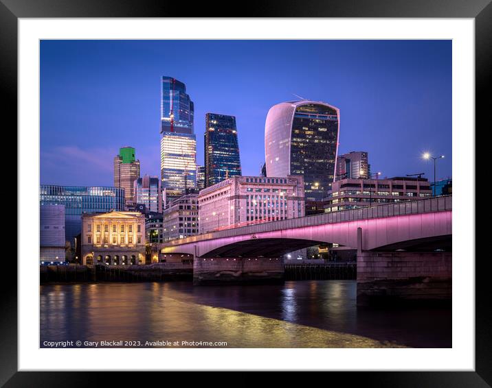 London Cityscape Framed Mounted Print by Gary Blackall