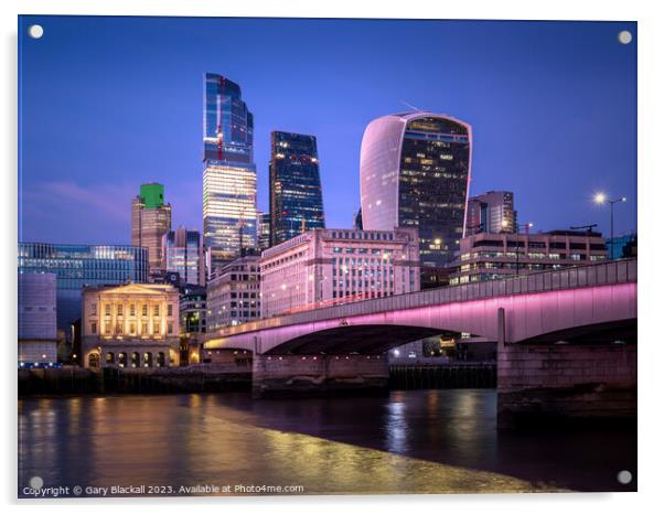 London Cityscape Acrylic by Gary Blackall