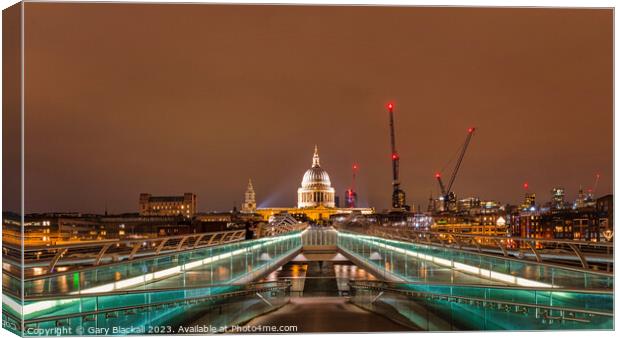 St Pauls Cathedral from the Millennium Bridge Canvas Print by Gary Blackall