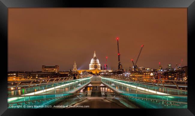 St Pauls Cathedral from the Millennium Bridge Framed Print by Gary Blackall