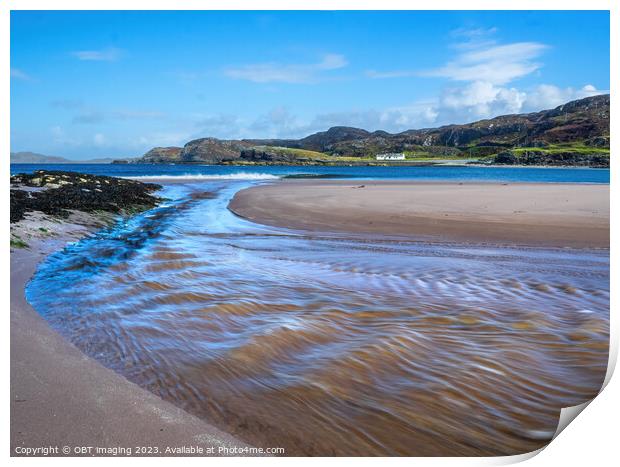 Clashnessie Bay Beach Nr Lochinver Assynt North West Scotland  Print by OBT imaging