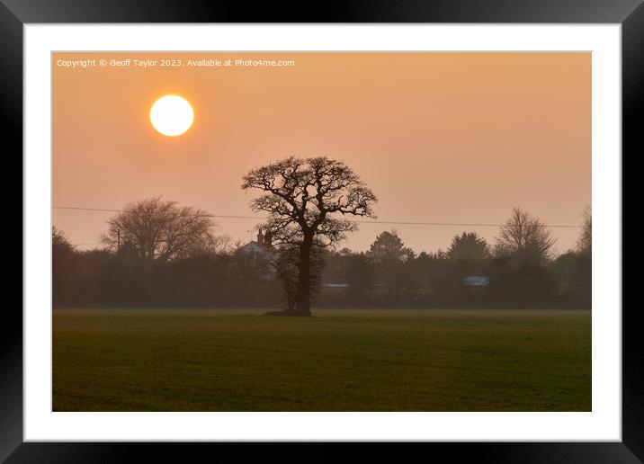 Misty sunset Framed Mounted Print by Geoff Taylor