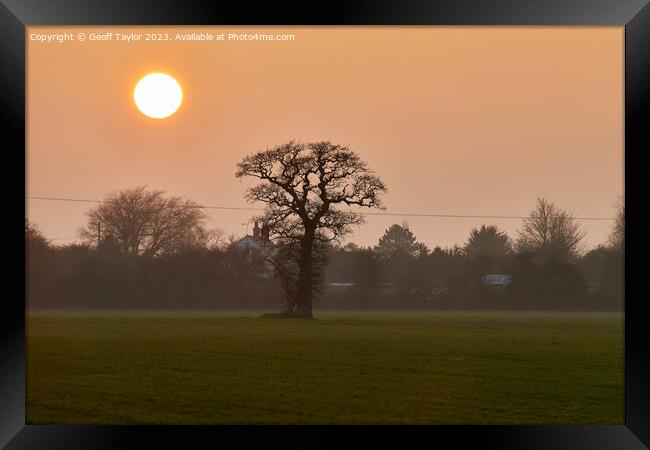 Misty sunset Framed Print by Geoff Taylor