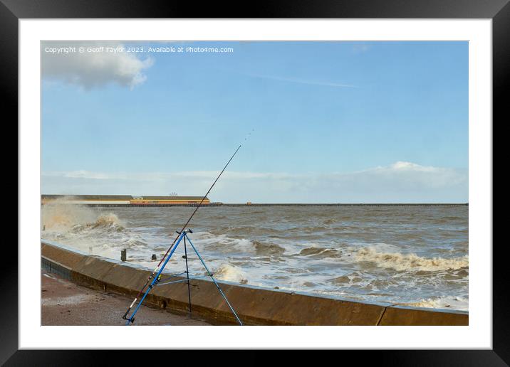 Lone fishing Framed Mounted Print by Geoff Taylor