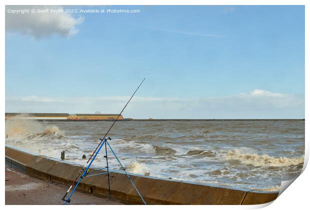Lone fishing Print by Geoff Taylor