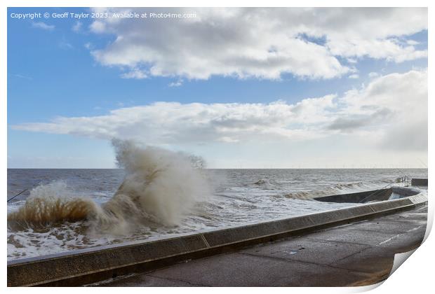 Stormy seas Print by Geoff Taylor