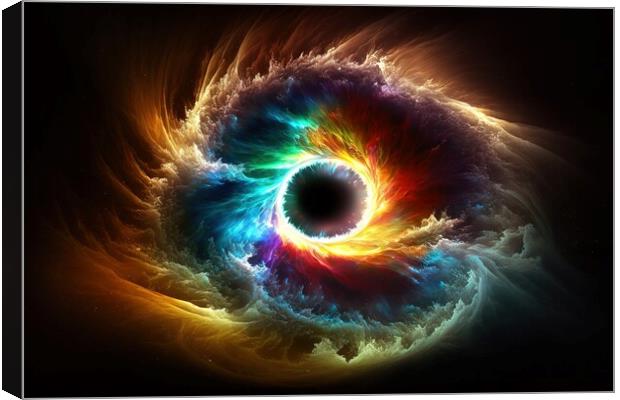 Dramatic sky formation of a black hole. Ai generated. Canvas Print by Joaquin Corbalan