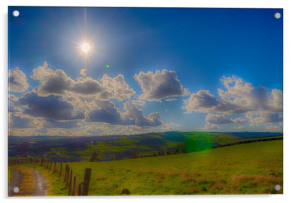 Scenes of Yorkshire - Sunny Hillside Acrylic by Glen Allen