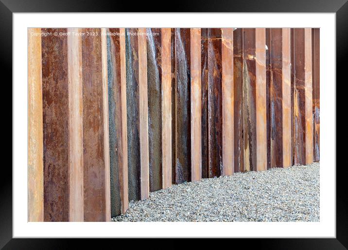Rusty retaining wall Framed Mounted Print by Geoff Taylor