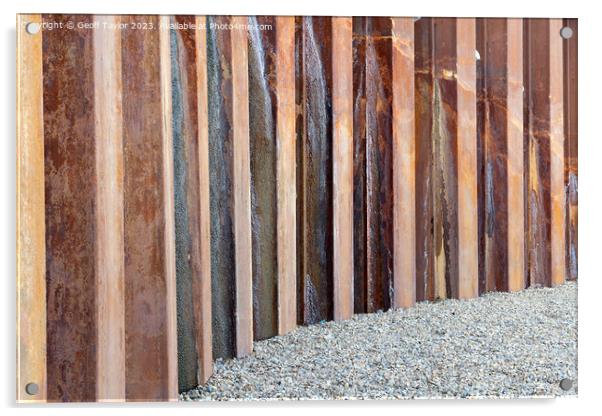Rusty retaining wall Acrylic by Geoff Taylor