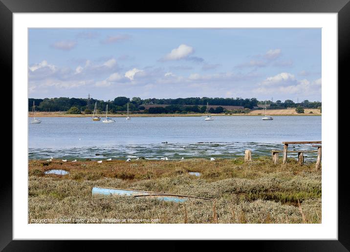 River stour from Mistley Walls Framed Mounted Print by Geoff Taylor
