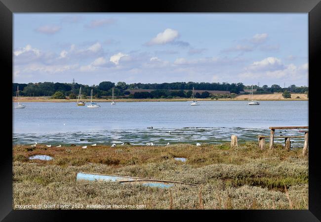 River stour from Mistley Walls Framed Print by Geoff Taylor