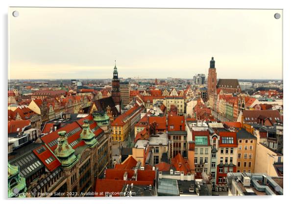 Wroclaw city, Poland Acrylic by Paulina Sator