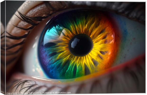 Rainbow eye Canvas Print by Paulina Sator