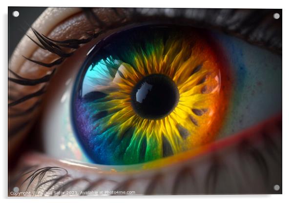 Rainbow eye Acrylic by Paulina Sator