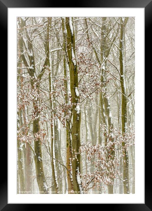 Frosted trees  Framed Mounted Print by Simon Johnson