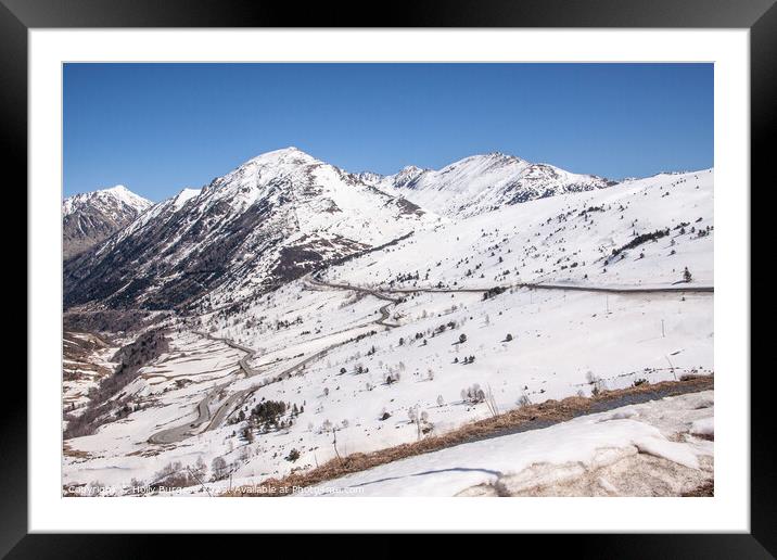 Andorra Snow Mountains for skiing  Framed Mounted Print by Holly Burgess