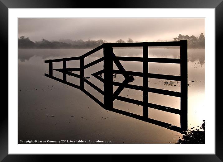 The Fence, Ullswater Framed Mounted Print by Jason Connolly