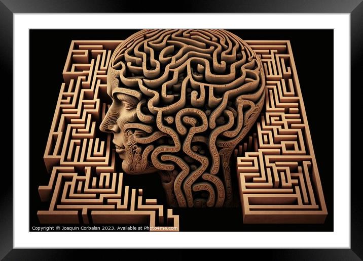 The human mind is a puzzle, it generates sick thoughts, mental p Framed Mounted Print by Joaquin Corbalan