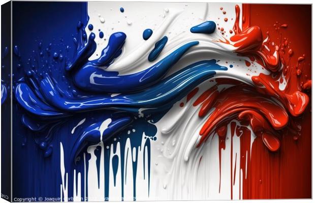 Flag of France, modern design with acrylic paint. Ai generated Canvas Print by Joaquin Corbalan