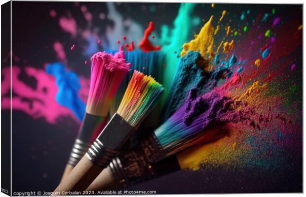 A vibrant canvas of creative expression, showcasing a rainbow of Canvas Print by Joaquin Corbalan