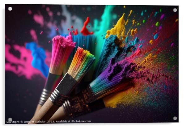 A vibrant canvas of creative expression, showcasing a rainbow of Acrylic by Joaquin Corbalan