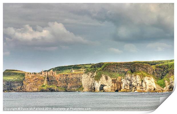 Dunluce and the White Rocks Print by David McFarland