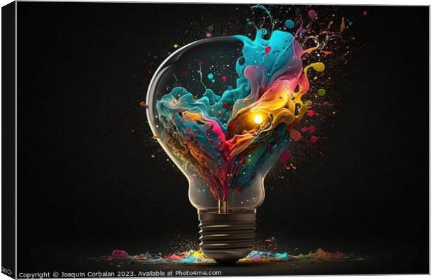 Cool idea concept, artists think in imaginative colors and shape Canvas Print by Joaquin Corbalan