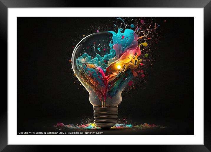 Cool idea concept, artists think in imaginative colors and shape Framed Mounted Print by Joaquin Corbalan