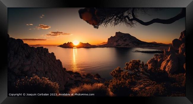Sunset among the wonderfully beautiful Mediterranean islands.  Framed Print by Joaquin Corbalan