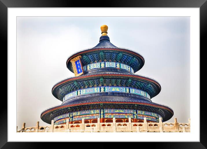 Prayer Hall Temple of Heaven Wide Beijing China Framed Mounted Print by William Perry