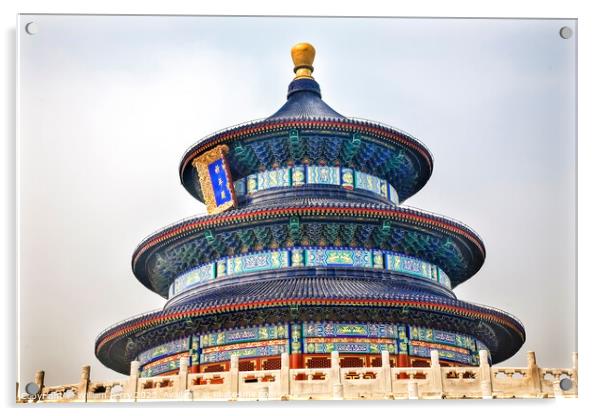 Prayer Hall Temple of Heaven Wide Beijing China Acrylic by William Perry