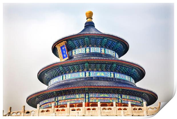 Prayer Hall Temple of Heaven Wide Beijing China Print by William Perry