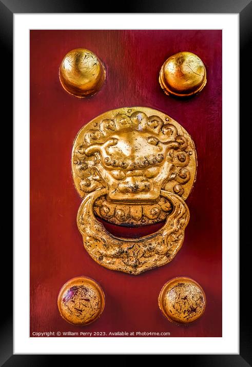 Imperial Door Temple of Heaven Beijing China Framed Mounted Print by William Perry