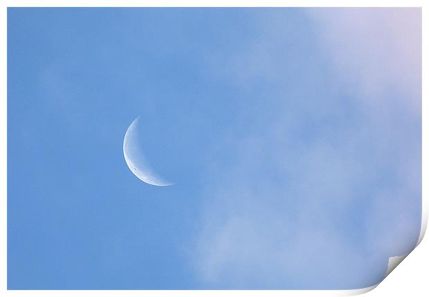 Simple Crescent Moon Print by Louise Godwin