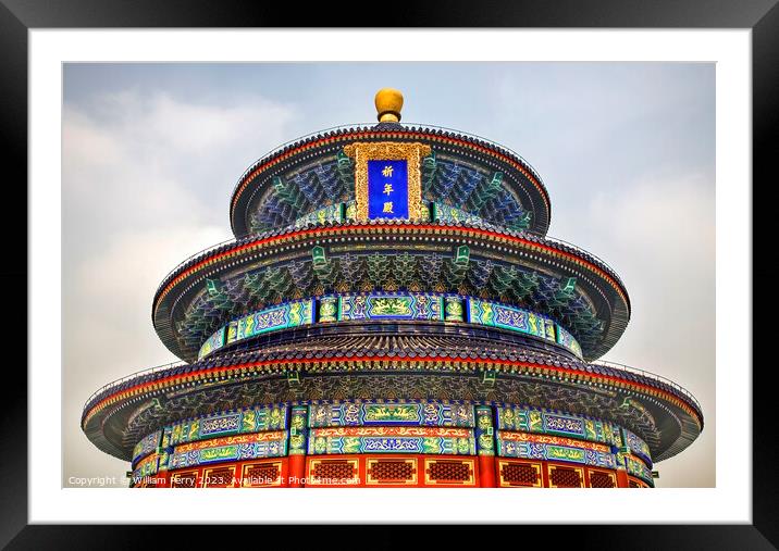 Prayer Hall Temple of Heaven Beijing China Framed Mounted Print by William Perry