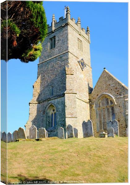 All Saints church, Godshill, Isle of Wight. Canvas Print by john hill