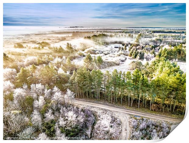 Frosty mornng landscape in Thy rural part of Denmark Print by Frank Bach
