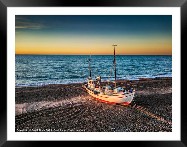 Fishing village Lild in rural Denmark cutters ships boats Framed Mounted Print by Frank Bach