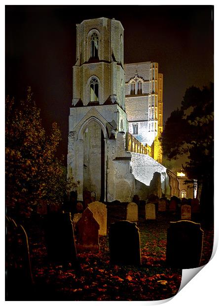 Autumn Night At Wymondham Abbey Print by Darren Burroughs