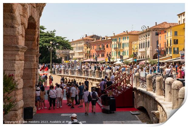 Verona old town Print by Rob Hawkins