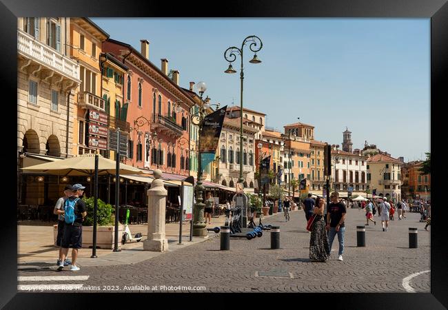 Verona old town cityscape Framed Print by Rob Hawkins