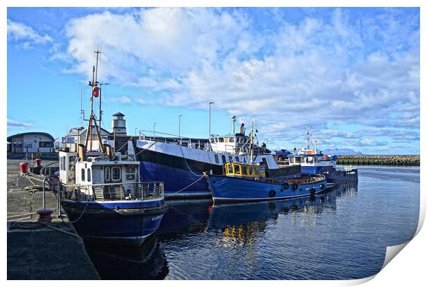 Fishing boats at Girvan harbour Print by Allan Durward Photography