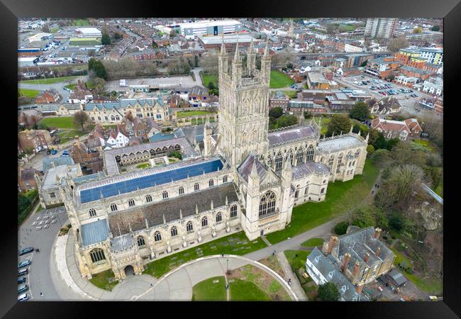 Gloucester Cathedral Aerial Framed Print by Apollo Aerial Photography