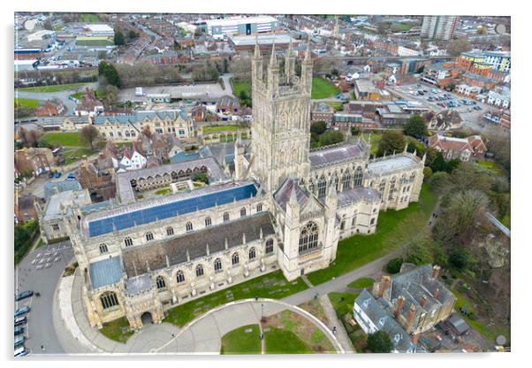 Gloucester Cathedral Aerial Acrylic by Apollo Aerial Photography